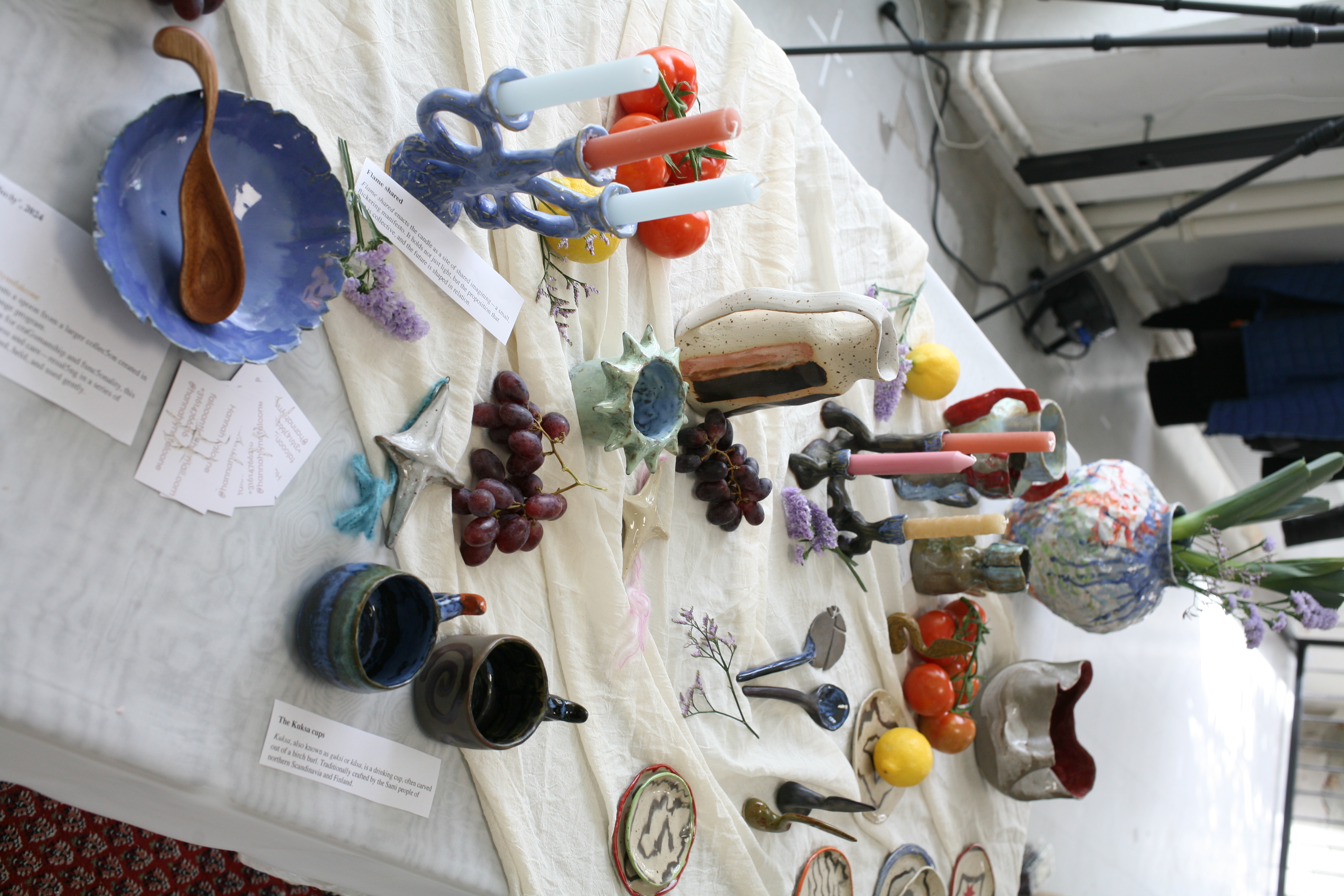 Detail view from What hands remember, the table holds